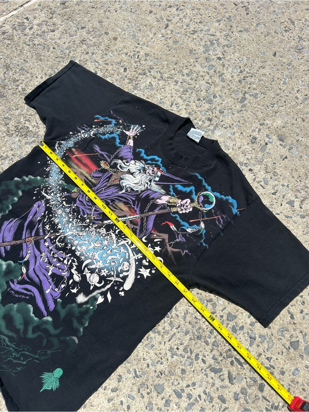 VTG 1994 Liquid Blue Wizard AOP All Over Print Shirt Sz L Made In Usa - Picture 3 of 8
